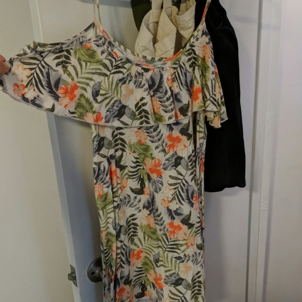 Floral, off the shoulder dress
